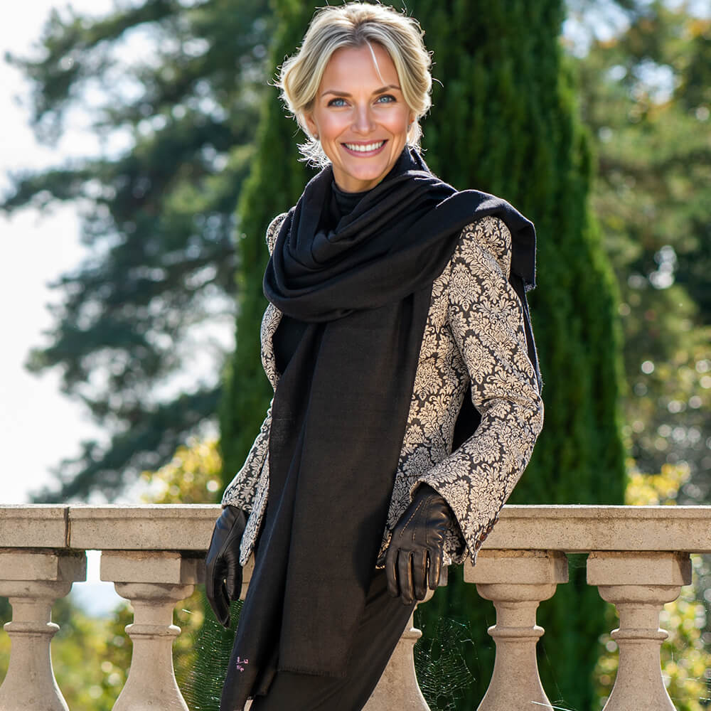 Classic Black Cashmere Shawl - Image 4
