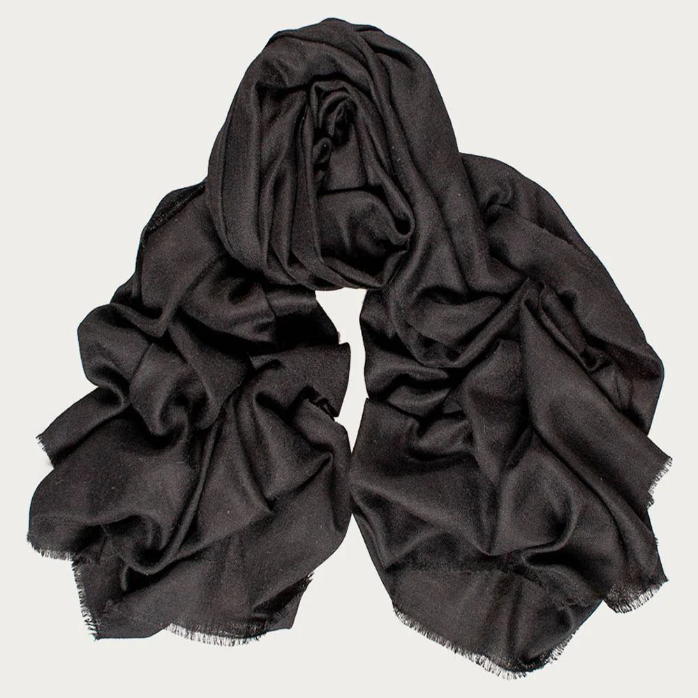 Classic Black Cashmere Shawl - Image 5