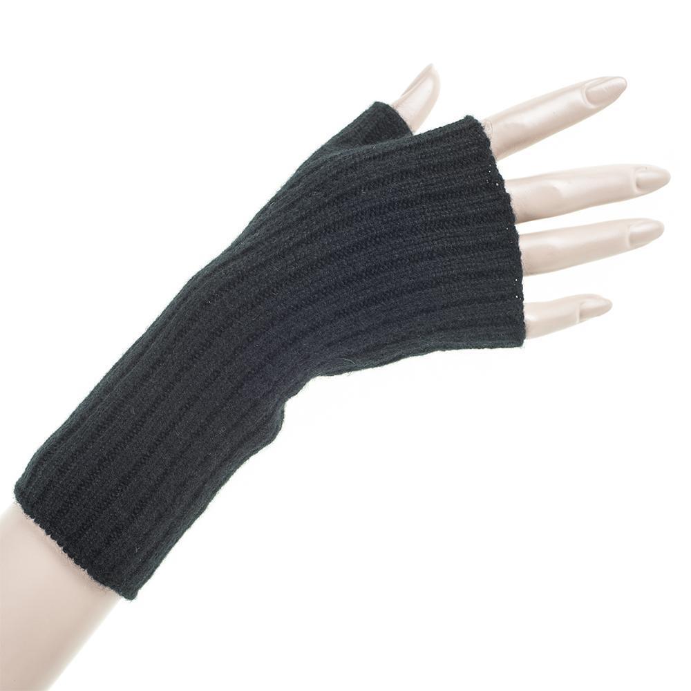 Black Mid Length Cashmere Wrist Warmers - Image 4