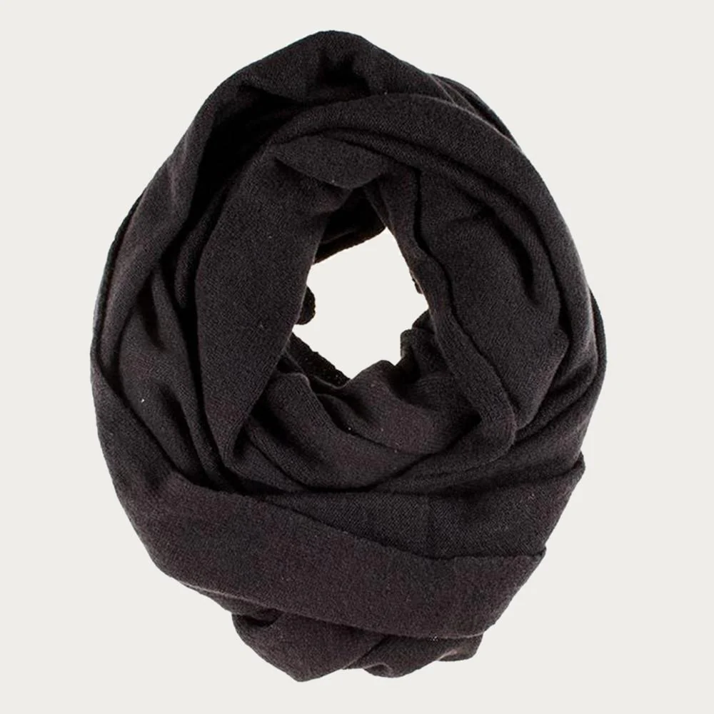 Black Double Size Knitted Cashmere Snood - Image 4