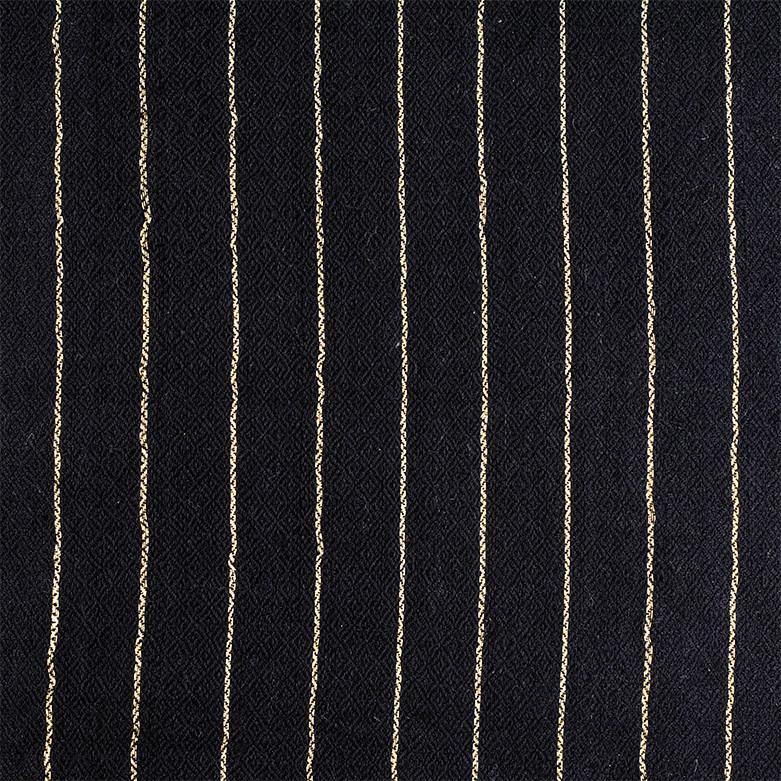 Black Cashmere Ring Shawl with White Stripe - Image 5