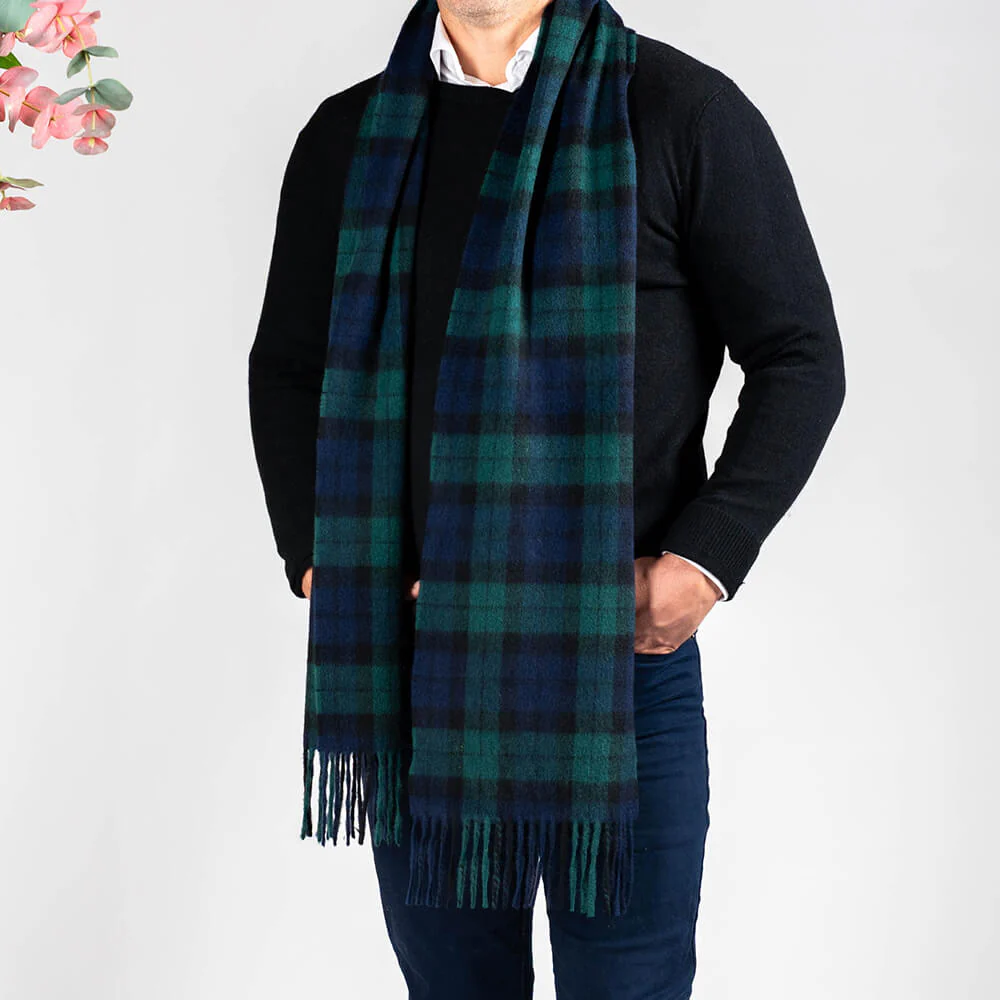 Black Watch Tartan Cashmere Scarf - Image 3
