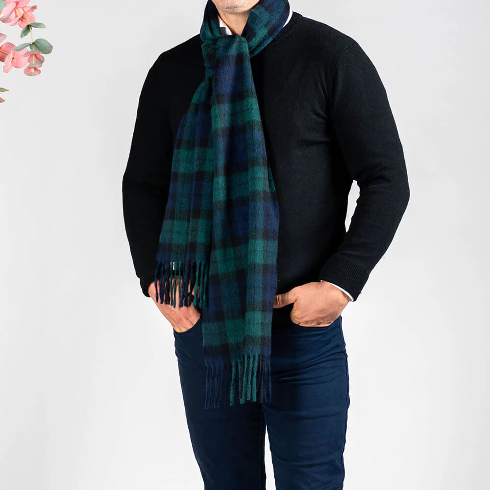 Black Watch Tartan Cashmere Scarf - Image 5