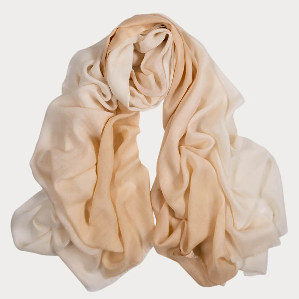 Whipped Cream Shaded Cashmere and Silk Wrap - Image 4