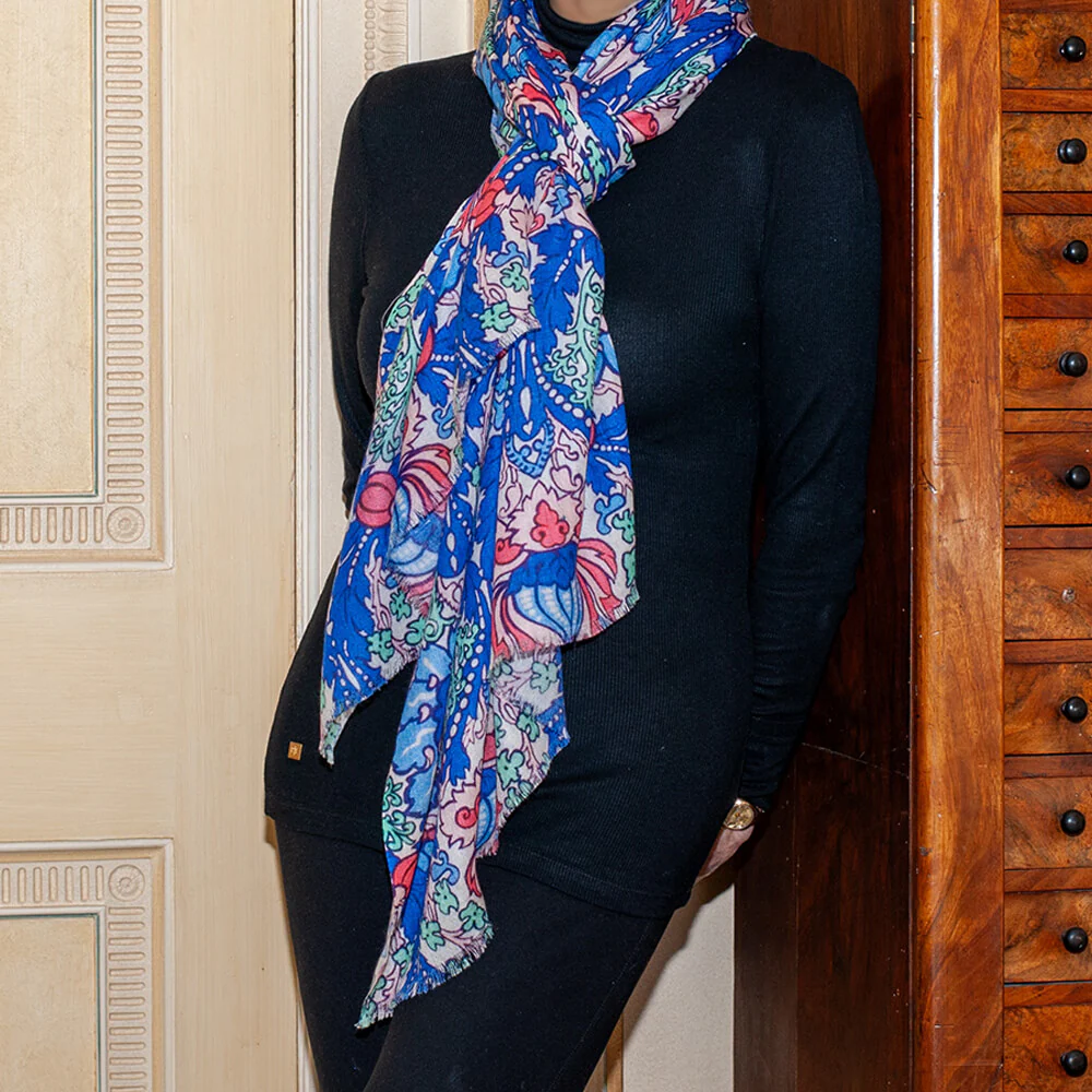 The Liberty ‘Art Nouveau’ Quintet - Electric Nouveau Cashmere and Silk Wrap - Image 3