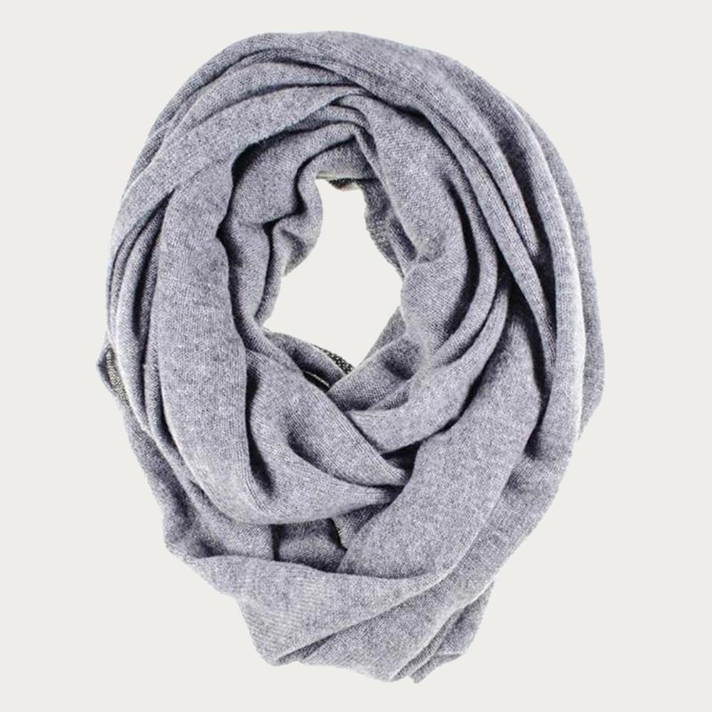 Grey Double Size Knitted Cashmere Snood - Image 3