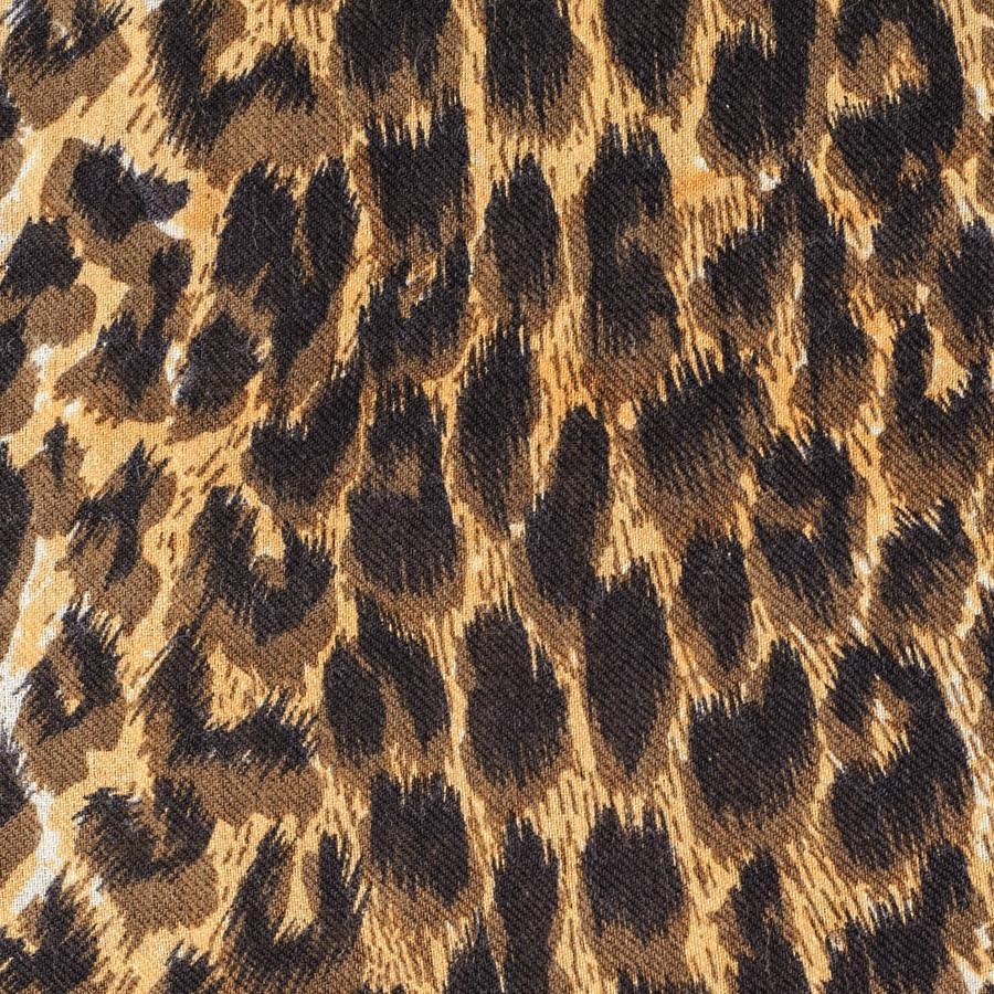 Brown Leopard Print Cashmere and Silk Scarf - Image 8