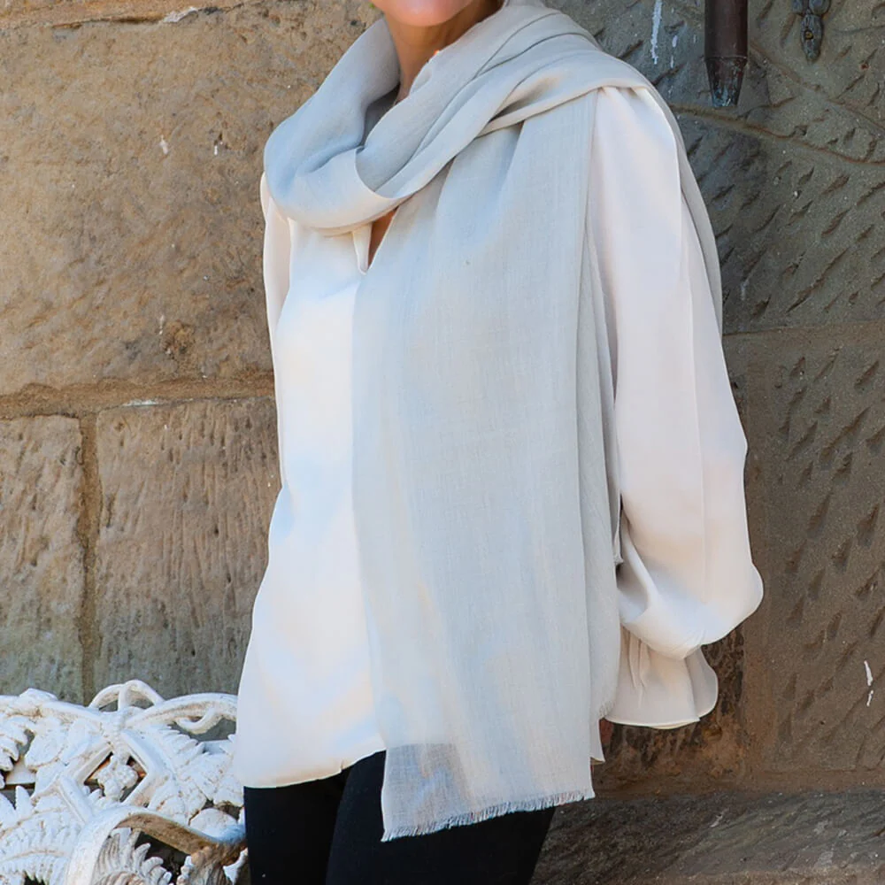 Diamond White Cashmere and Silk Wrap - Image 3