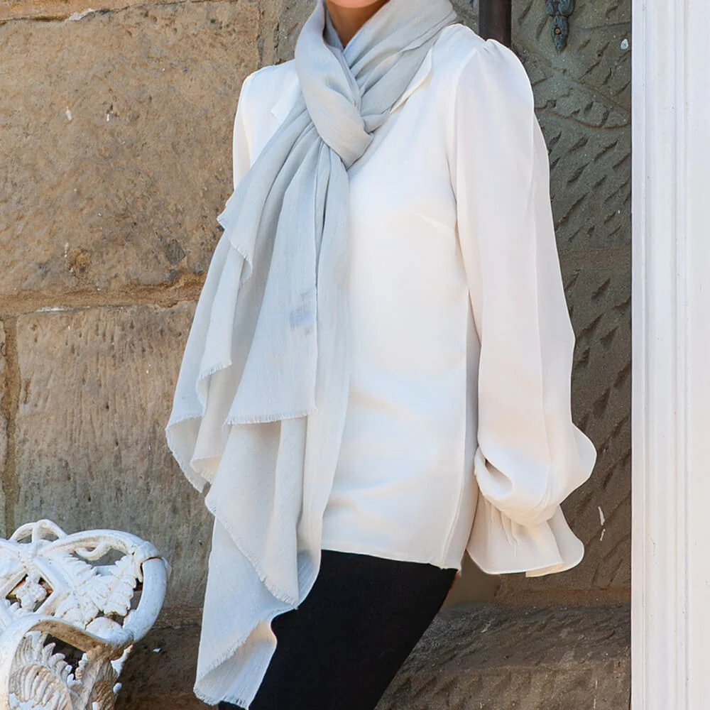 Diamond White Cashmere and Silk Wrap - Image 5