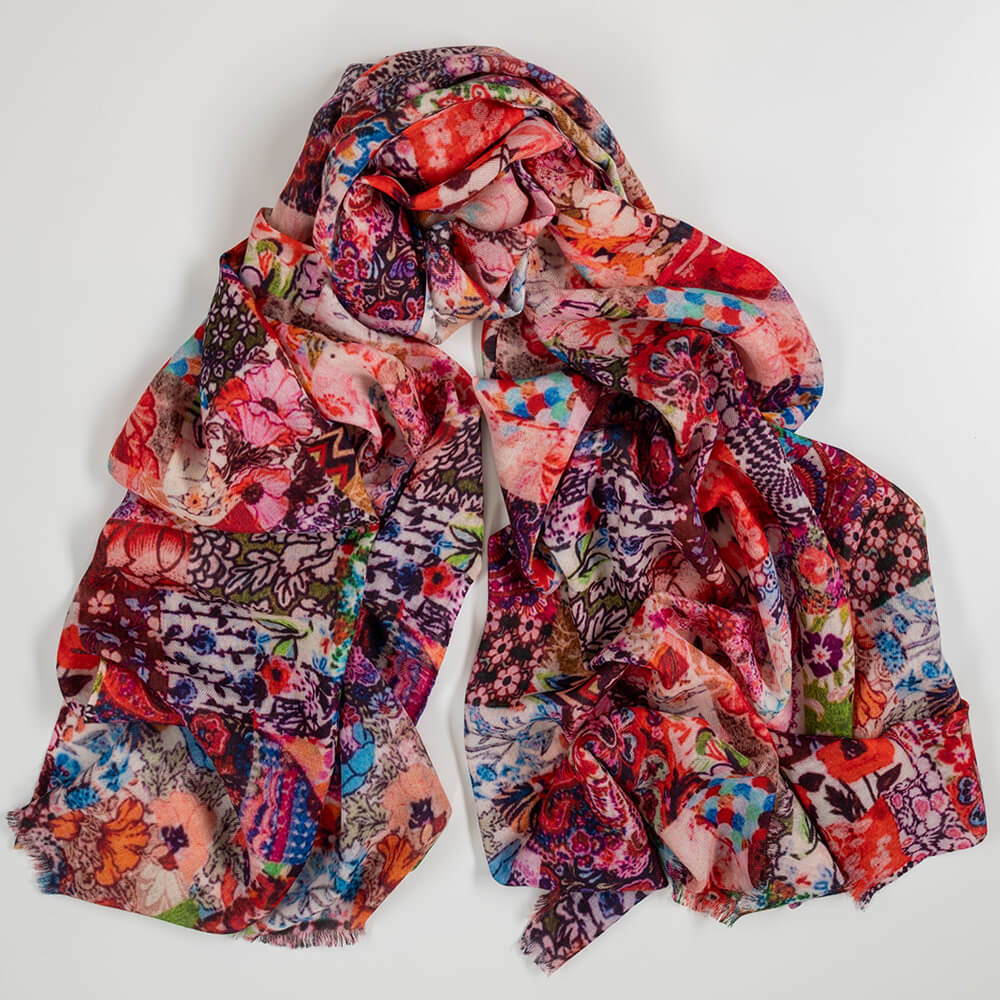 The Liberty ‘Archive Patchwork’ Trilogy - Patchwork Pinks Cashmere and Silk Wrap - Image 4