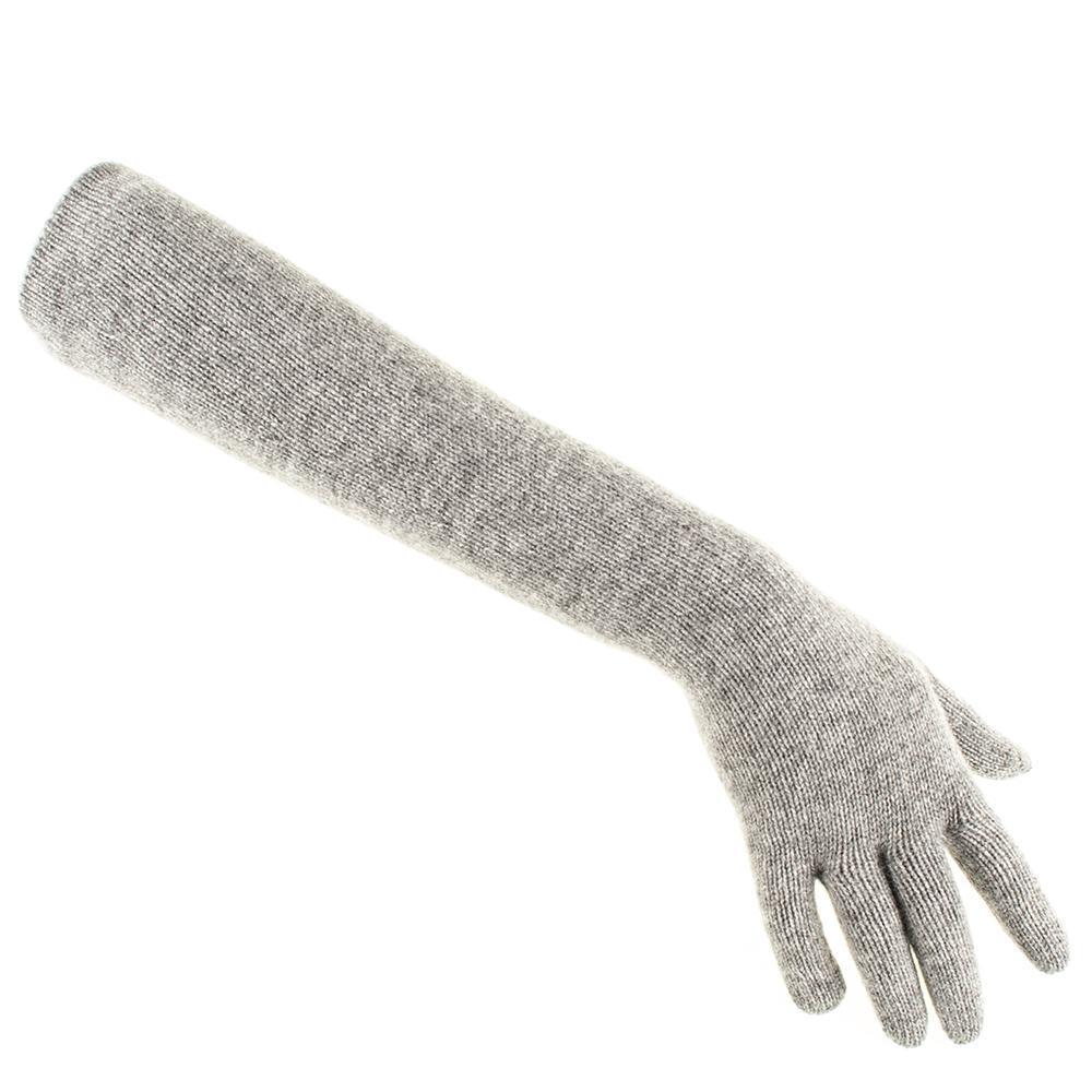 Long Grey Italian Cashmere Gloves - Image 3