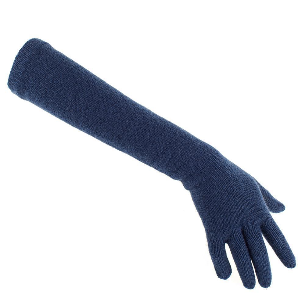 Long Navy Italian Cashmere Gloves - Image 3