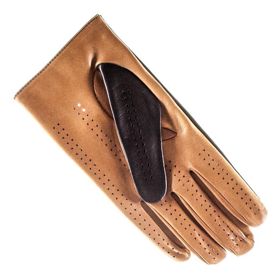 Black and Tan Leather Driving Gloves - Image 3