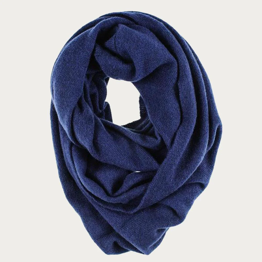 Navy Double Size Knitted Cashmere Snood - Image 3