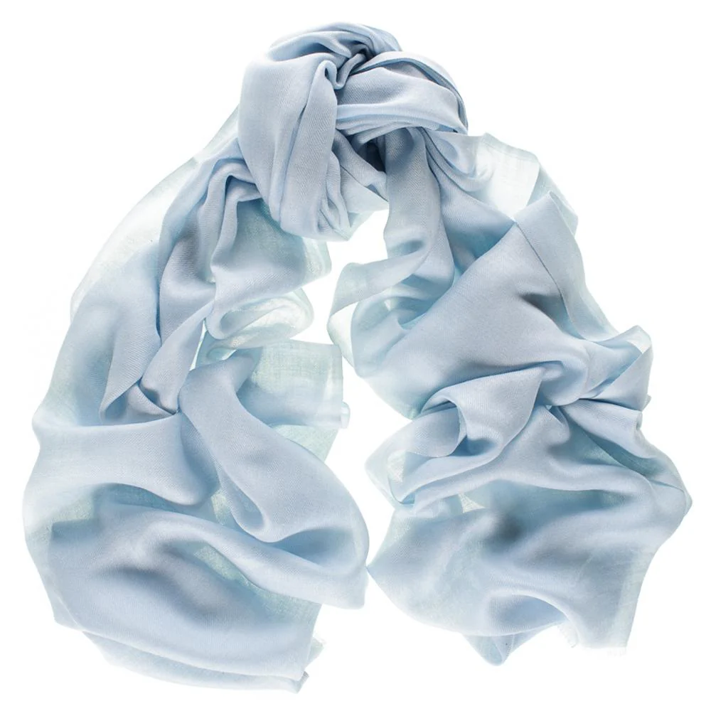 Pastel Blue Cashmere and Silk Wrap - Image 6