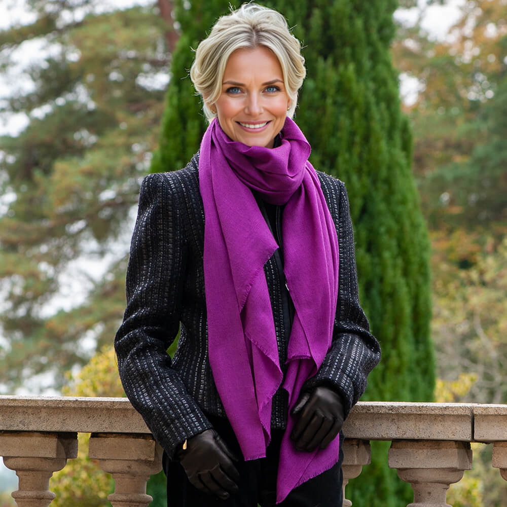 Amethyst Cashmere and Silk Wrap - Image 3