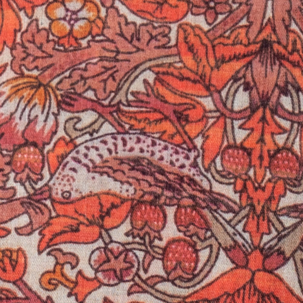 The Liberty ‘Strawberry Thief’ Quartet - Coral Cashmere and Silk Wrap - Image 7